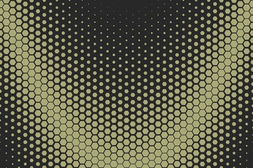 Yellow Descending Hexagonal Pattern (Parabolic, Dark)