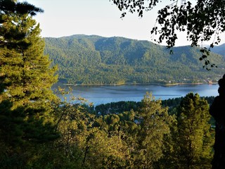 View from Mount Tilan-Tuu to Lake Teletskoye
