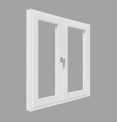 Obraz premium Two sashs white pvc window