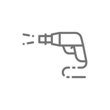 High pressure car wash spray gun line icon.