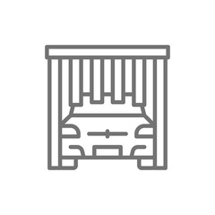 Automatic brushes in portal carwash line icon.