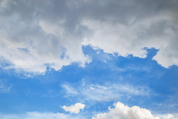 Blue sky covered with stormy clouds. Image for backgrounds.