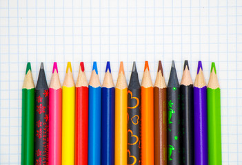Obraz premium Professional color pencils isolated on white background