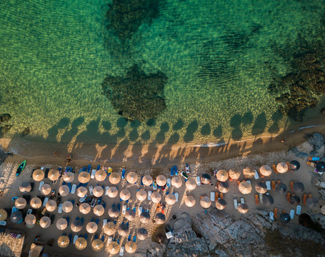 Tigania beach in Greece aerial