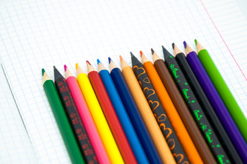 Fototapeta premium Professional color pencils isolated on white background