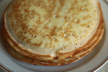 a pile of homemade pancakes