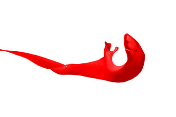 Red paint splash isolated on white background.