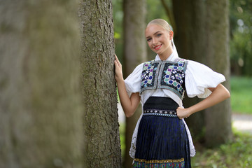 Slovak folklore. Slovakian folklore girl.