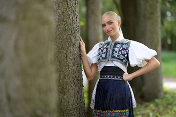 Slovak folklore. Slovakian folklore girl.
