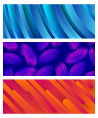 Set of three abstract geometric background