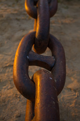 Old rusty mount chain excavator