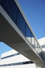 Yellowknife,Canada-August 30, 2019: Connection bridge over 48th street in Yellowknife, Canada