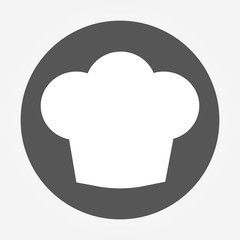 Chef hat sign icon. Cooking symbol. Cooks hat. Circle flat button with shadow. Modern UI website navigation. Vector