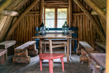 Fototapeta na wymiar Holzhütte in Norwegen