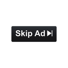 Skip Ad button icon. vector illustration