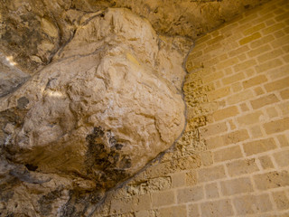 Ancient house carved in the rock in Matera, Italy