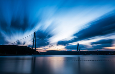 Fototapeta premium Yavuz Sultan Selim Bridge in Istanbul, Turkey. 3rd bridge of Istanbul Bosphorus. .