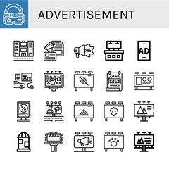 Set of advertisement icons such as Ar, Billboard, Advertising, Ads, Ad, Drive thru, Poster, Billboards , advertisement