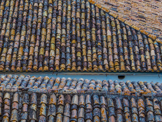 Traditional roof tiles in Rocca Imperiale, Calabria, southern Italy