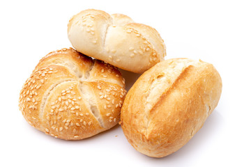 fresh bread on white background