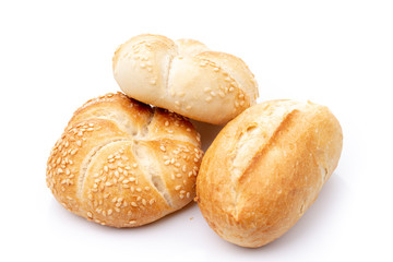 fresh bread on white background