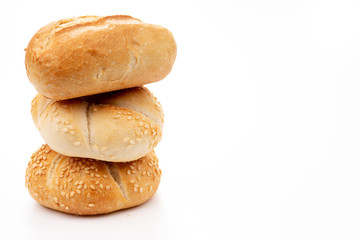 fresh bread on white background