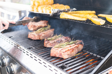 Grilling steak