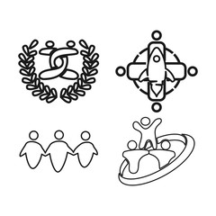 rocket leaf Commitment Teamwork Together Outline Logo