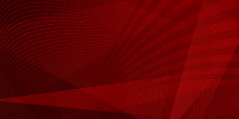 Abstract background of intersecting lines, polygons and dots in red colors
