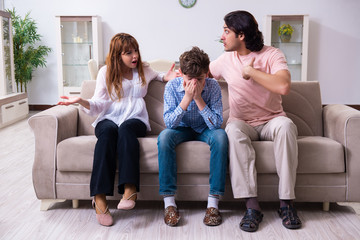 Family conflict with husband and wife and child