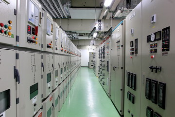 Electric room in industrial,selective focus.