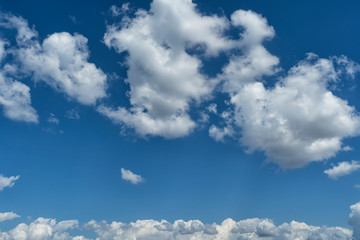 White clouds in the blue sky