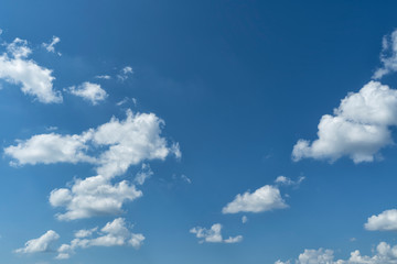 White clouds in the blue sky