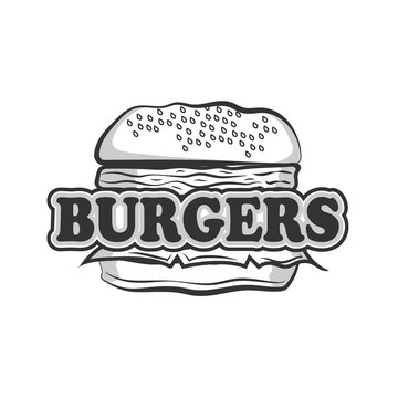 Black burger logo image concept  