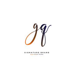 Fototapeta na wymiar G Q GQ Initial letter handwriting and signature logo concept design.