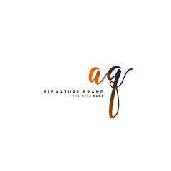 A Q AQ Initial letter handwriting and  signature logo concept design.