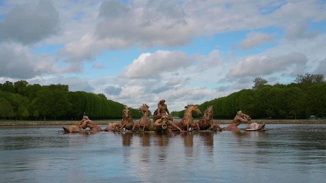 The Fountain of Apollo at Versailles Palace outside of Paris, France.