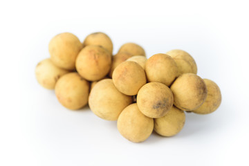 Longkong fruit on white background, Thai fruit