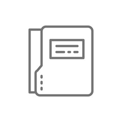 Vector file folder, dossier folder line icon.