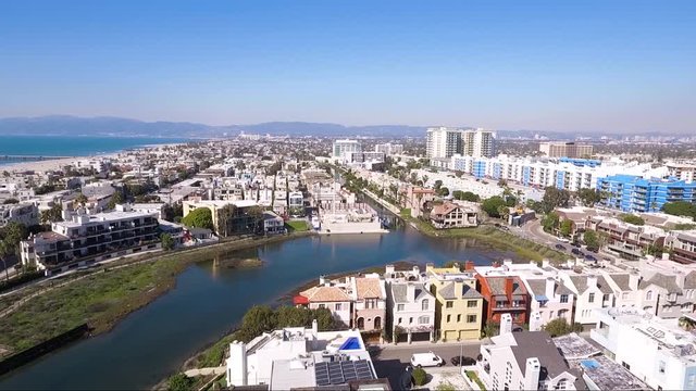 Aerial View of Marina Del Rey canals