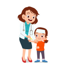 happy doctor treatment kid illness