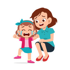 parent with kid child cry illustration