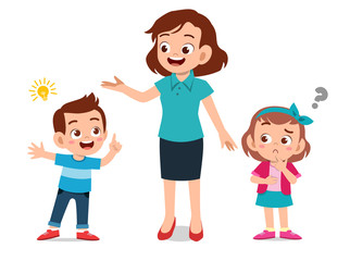 parent help teach kid illustration