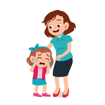 recommend clip art: parent with kid child cry illustration
