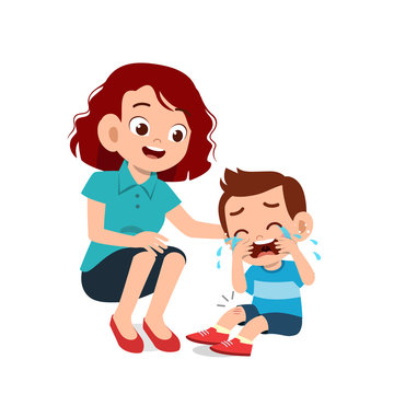 recommend clip art: parent with kid child cry illustration