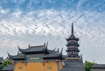 Architectural scenery of Xilin Zen Temple in Songjiang District, Shanghai, China