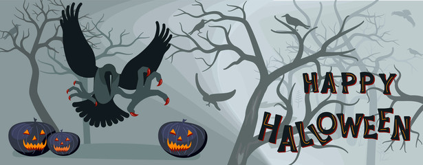 Happy halloween banner template. 