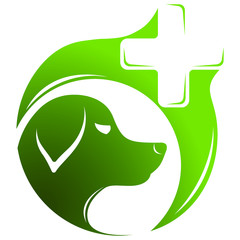 Dog vet logo. Sign, symbol, element. Health care, medicine service hospital doctor illustration.