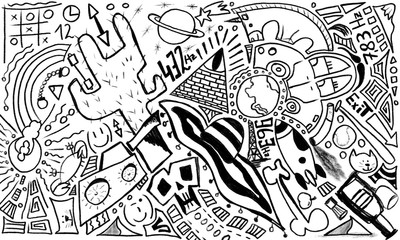 hand drawn set of elements for your design