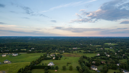 Fototapeta na wymiar Evening sky over Darnestown, Montgomery County, Maryland